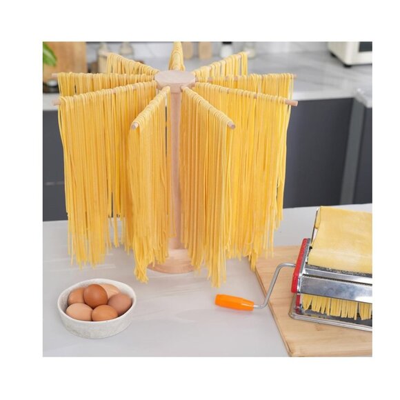 Pasta Drying Rack, Large Wood Pasta Rack Collapsible for Fresh Pasta Noodle Spag - Picture 6 of 6
